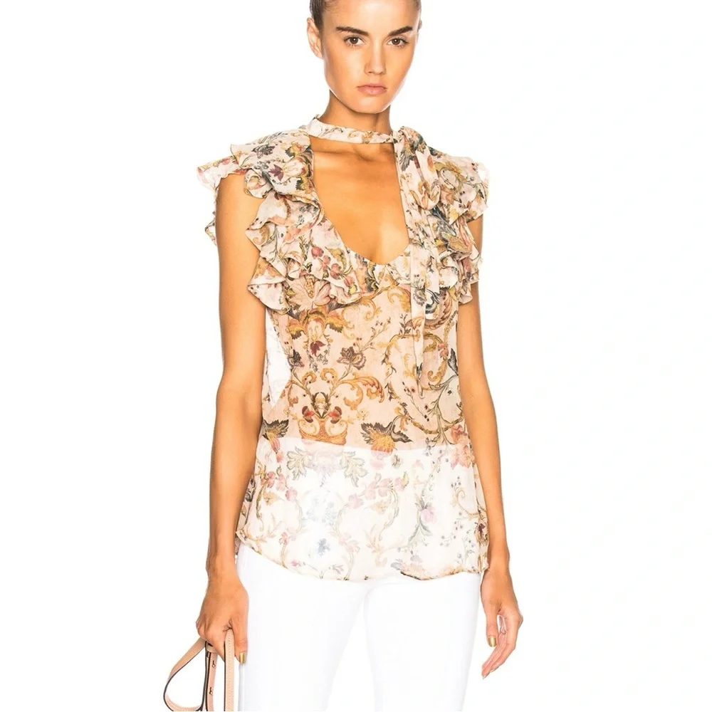 Zimmermann Painted Heart Cascade Tank Top - Picture 1 of 7